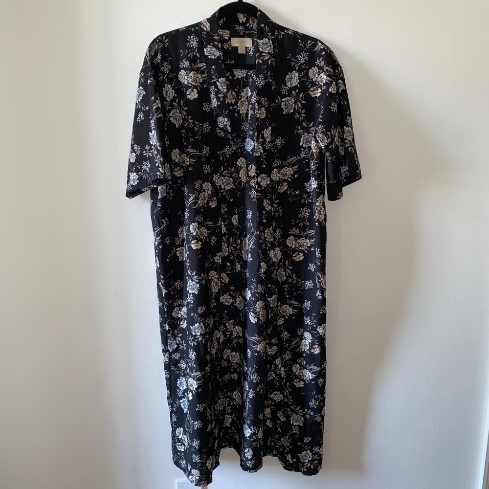 Loft Kimono Duster open front floral midi length